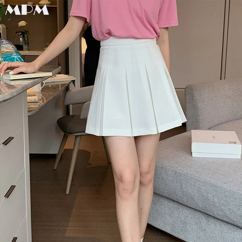 Simple Elegant Ladies Pleated Skirt Fashion High Waist Solid A-Line Skirts Casual Women's Clothing New Summer 2022