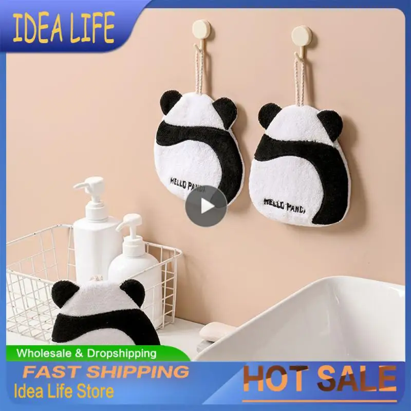 Water Absorption Rag Wipe Hanging Panda Shape Bathroom Bath Wipe Panda Shape Hand Towel