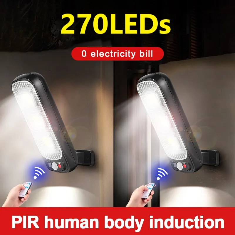 

Новейшие 270 светодиодов Открытый солнечный светодиодный светильник 6800 мАч энергосберегающие солнечные фонари Водонепроницаемый датчик дв...