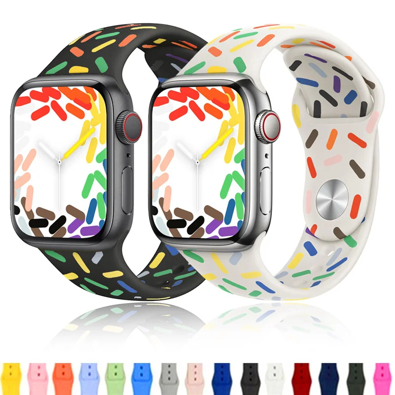 

Pride Edition Strap For Apple Watch Band 45mm 41mm 44mm 40mm 49mm 42mm Silicone bracelet correa iwatch series 8 7 se 3 5 6 Ultra