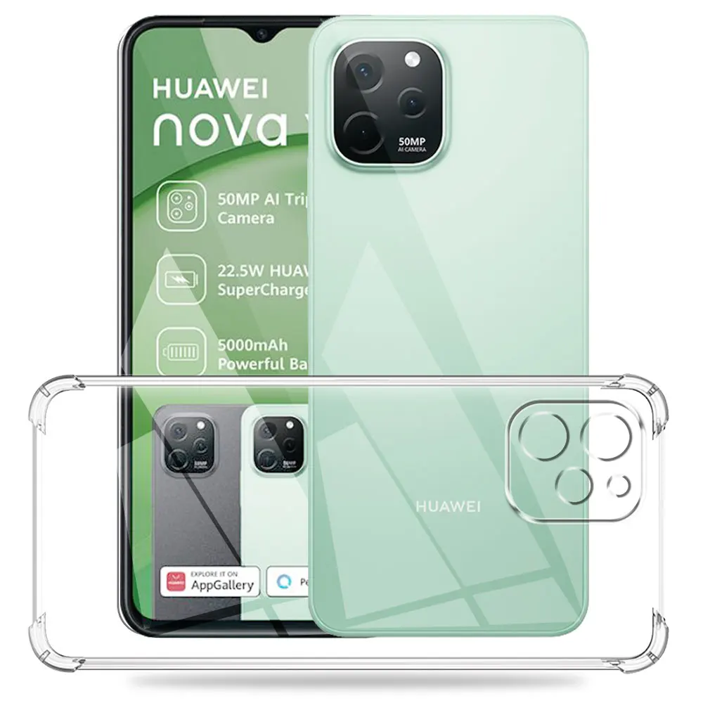 Чехол для Huawei Nova Y61 прозрачный противоударный силиконовый мягкий чехол телефона