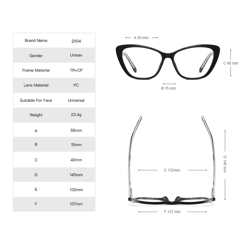 VCKA женские высококачественные очки TR90 для близорукости по рецепту кошачий глаз с