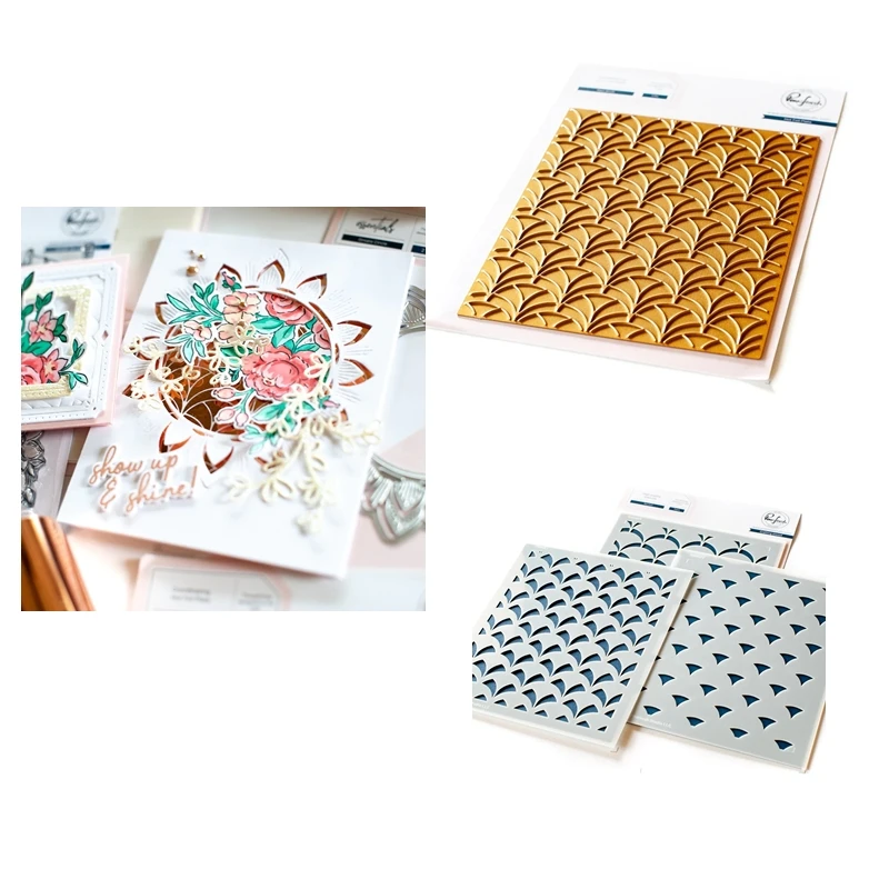 

Seamless New Metal Cutting Dies Hot Foil stencil Intricate Stitched Background for Scrapbooking No Stamps Embossing Frames Card