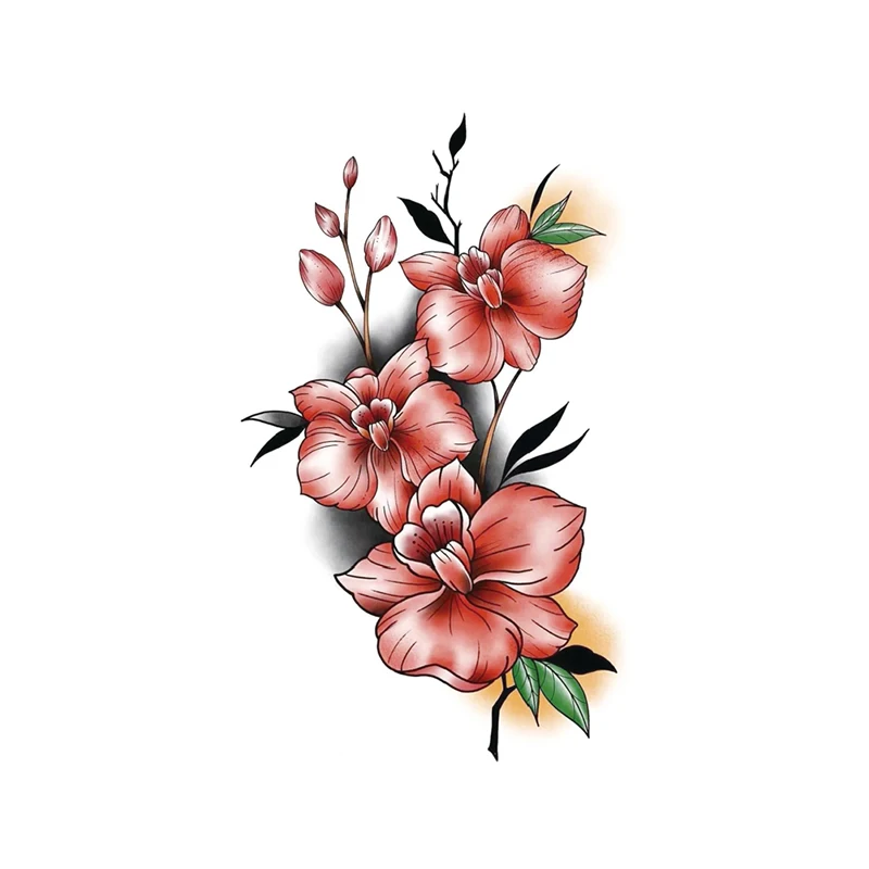 

Waterproof Temporary Tattoo Sticker Watercolor Plum Blossom Leaves Fake Tattoos Flash Tatoo Arm Legs Neck Body Art for Women Men