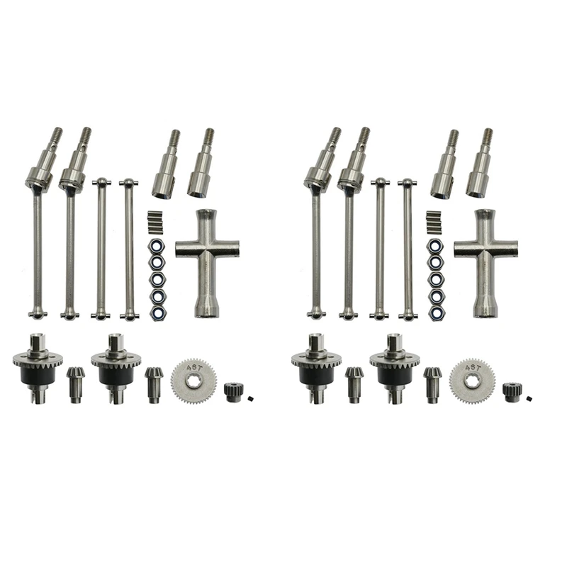 

2X Metal Differential And Drive Shaft Set For SCY 16101 16102 16103 16201 Pro 1/16 Brushless RC Car Upgrades Parts