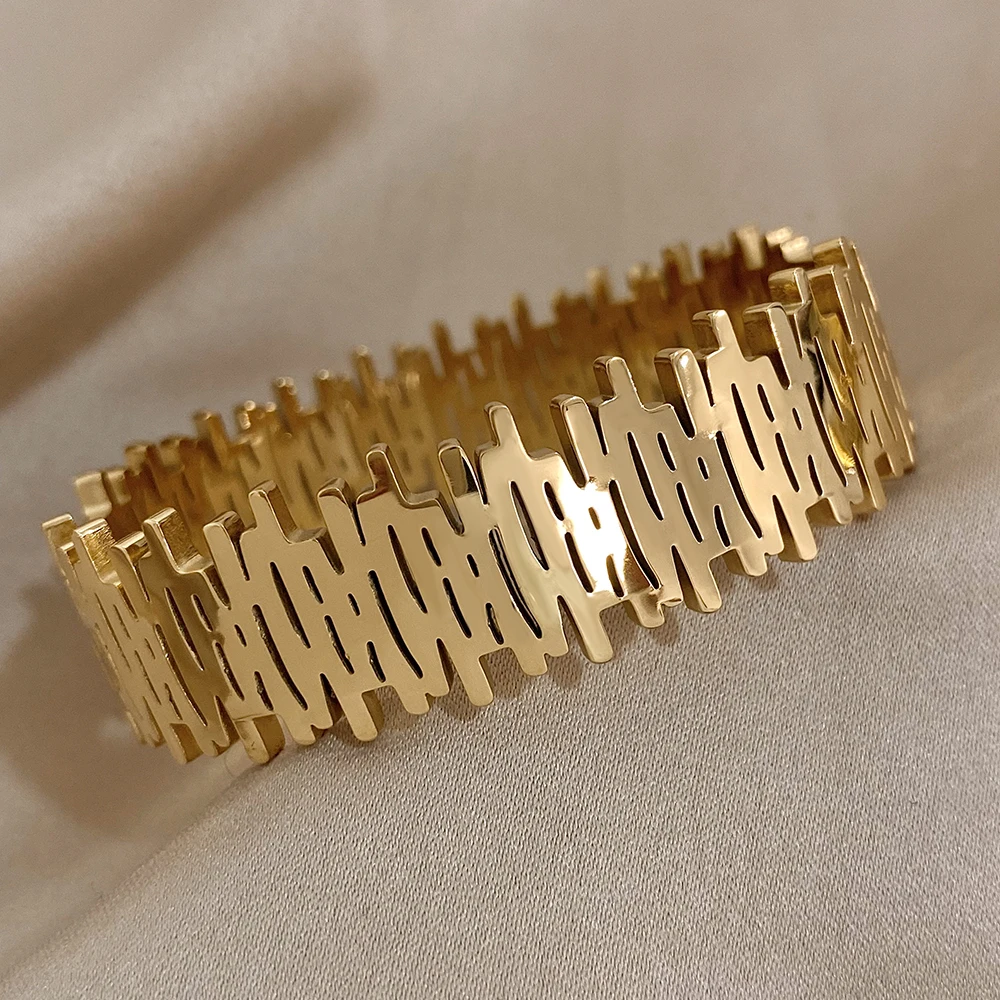 Крупные нестандартные металлические браслеты Greatera из нержавеющей стали для