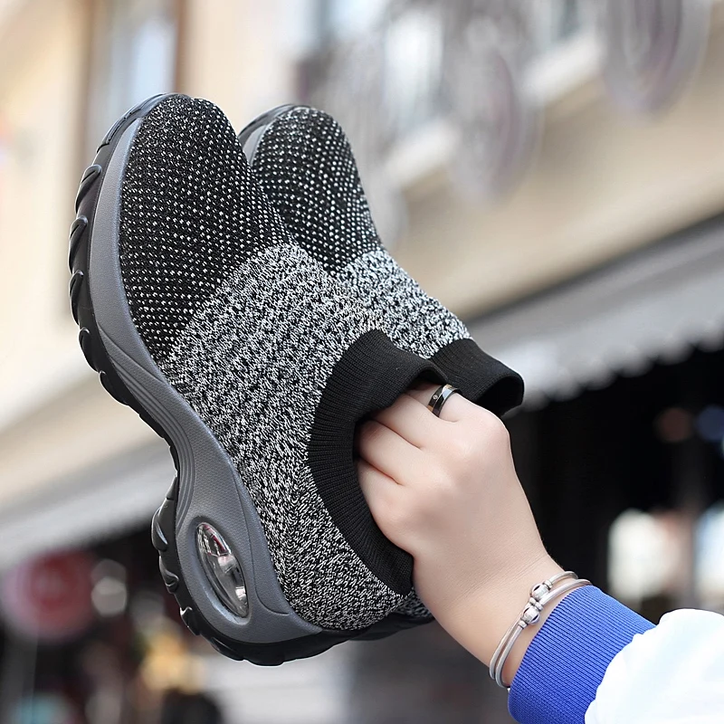 

Women's Casual Shoes Chunky Sneakers Platform Walking Shoes Fashion Knited Casual Loafers Size 35-42