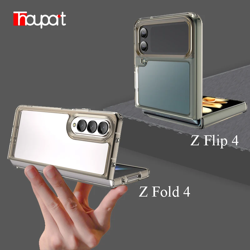 

Transparent Cover For Samsung Galaxy Z Fold 4 5G Case Soft Frame + Acrylic Back Shockproof Cases For Galaxy Z Filp 3 Fold4 2022