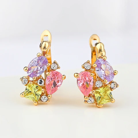 Женские серьги-гвоздики с кристаллами, 3 цвета