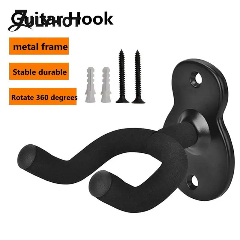 

1Set 12cm Metal Guitar Hook Wall Mount Non-slip Holder Stand For Guitar Ukulele Violin Bass Guitar Instrument Accessories