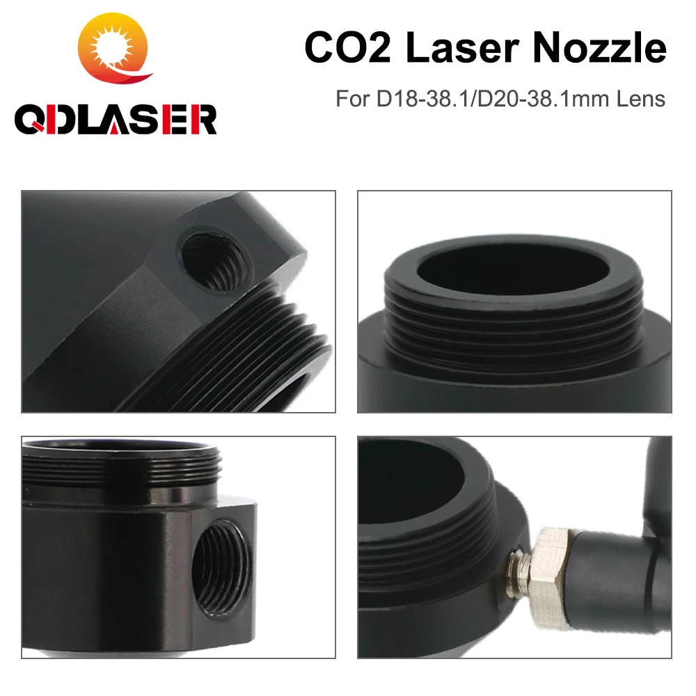 QDLASER CO2 Лазерная воздушная Форсунка для диаметром 18/20 мм линзы короткая A с