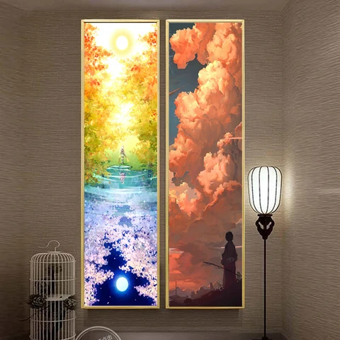 Скандинавский простой современный стиль японская анимация эстетическое небо пейзажи узкая дорога гонки спальня холст украшение живопись