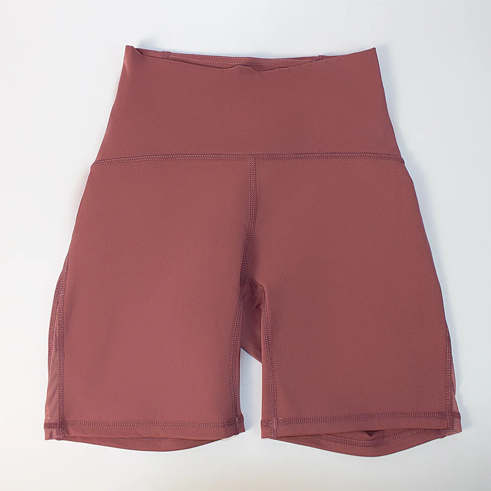 Luluwomen Fitness Sports Short Soft Athletic Tight High Waist Gym Yoga Short Leggings Cycling Workout Training With Back Pockets