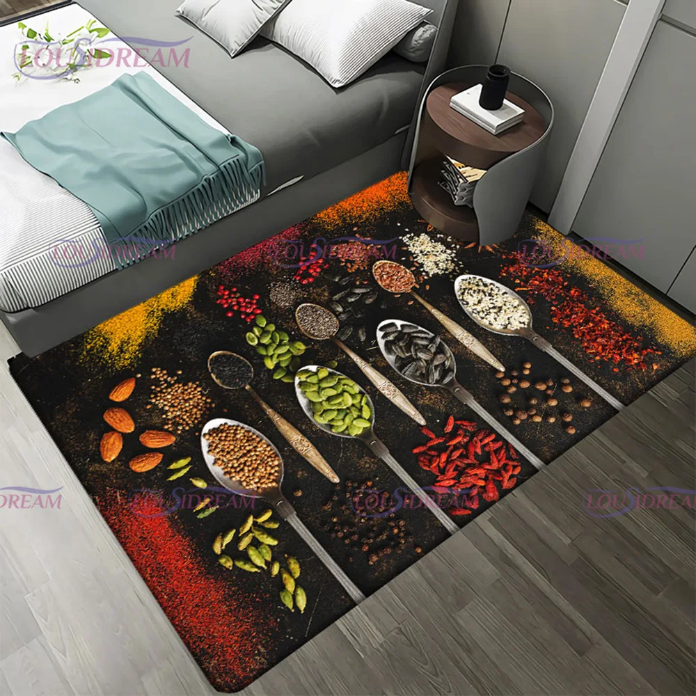 Волшебные приправы напольные коврики для кухни гостиной фланелевый ковер мягкий