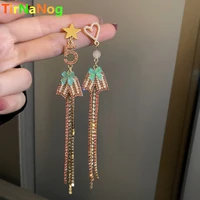 2022 new south korea color bowknot tassel earrings fashion baroque imitation pearl heart shaped earrings women jewelry