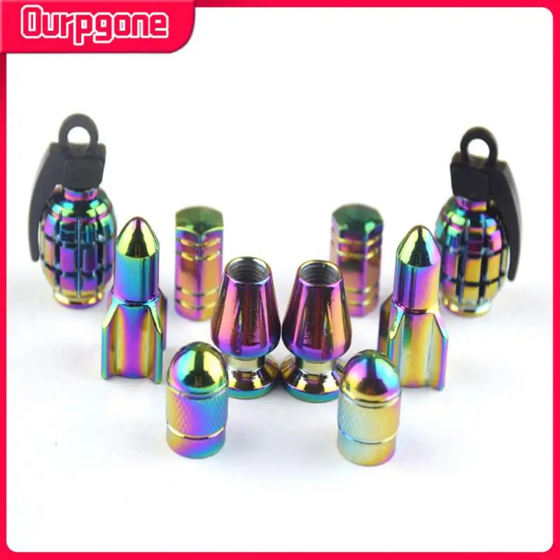 

Universal Car Moto Bike Tire Wheel Valve Cap Multicolor Car Tire Valve Stem Caps Aluminum Alloy Dustproof Waterproof Stem Covers