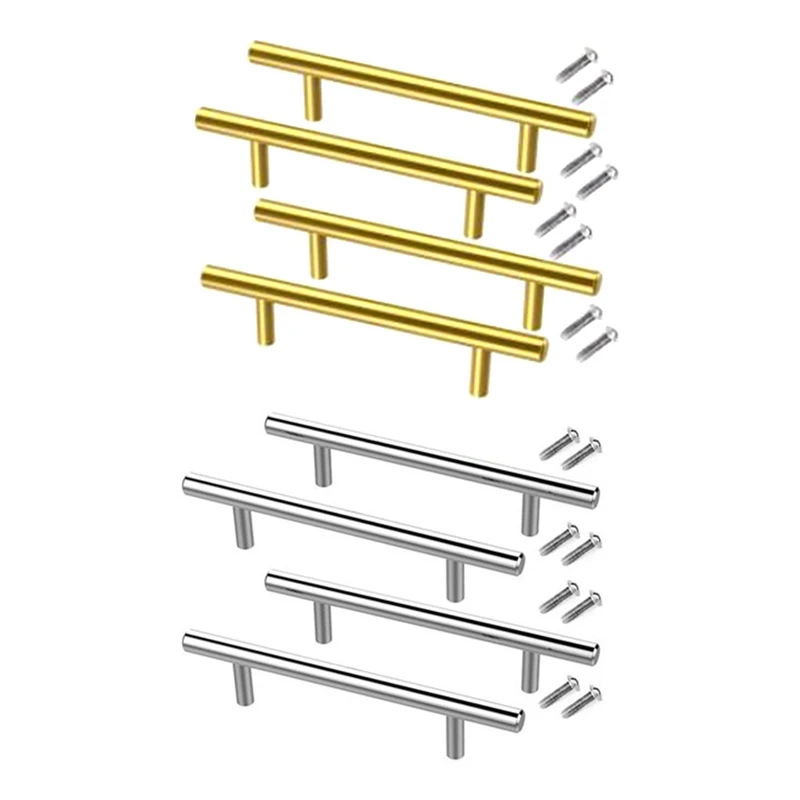 

8PCS Tray Molds Handles Epoxy Tray Handles Hardware Stainless Steel For Silicone Serving Tray Handles, Silver & Gold