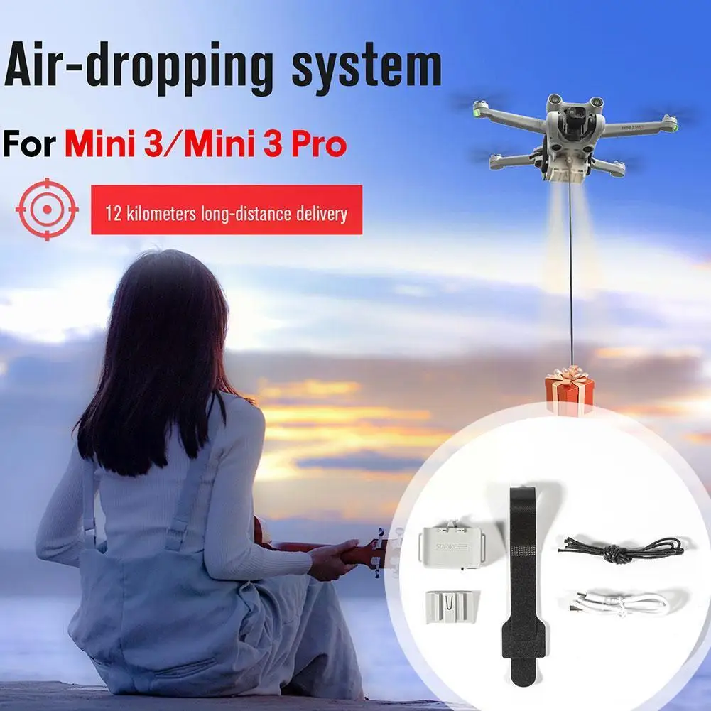 

For Dji Mini3/3pro Drone Thrower 12km Long Distance Air-dropping Long Dropper Throwin Distance Super Thrower Gift Resc F8Y1