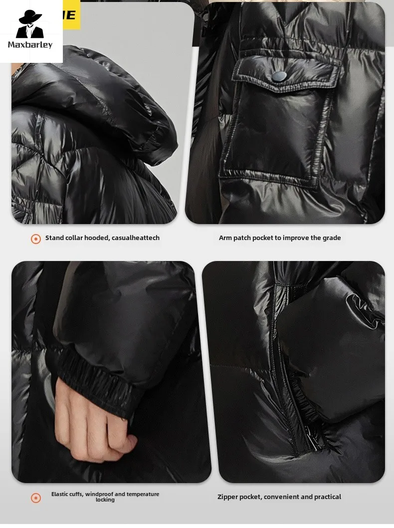 Зимний пуховик мужская высококачественная модная утолщенная куртка с капюшоном