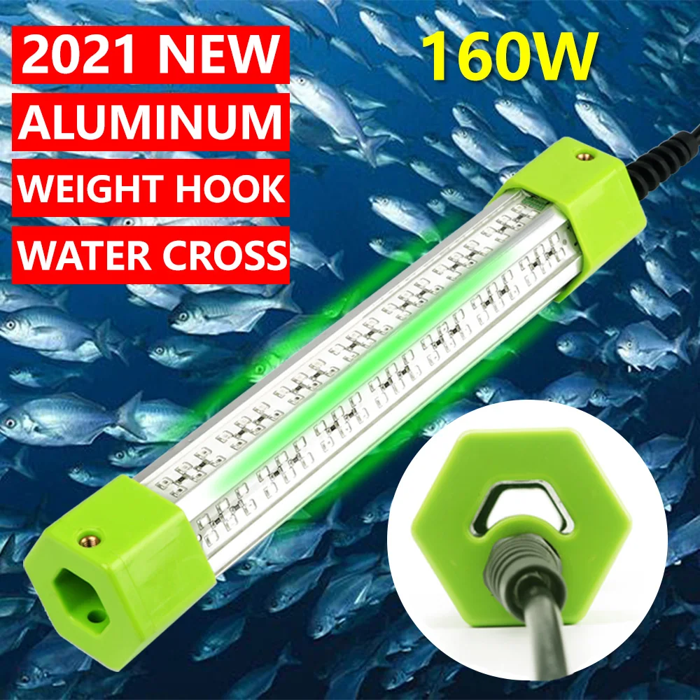 

DC 12V 70W 160W 6 Sides Green White Blue Yellow Aluminum High Power LED Fish Submersible Underwater Fishing Light