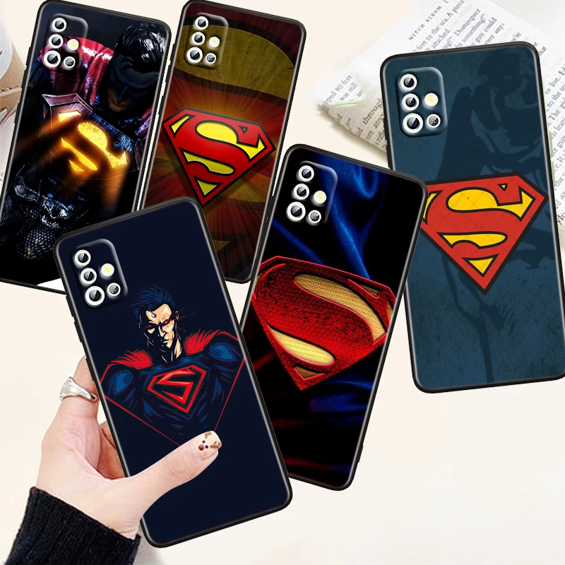 

Superhero Supermans Logo Phone Case For Samsung A73 A72 A71 A53 A52 A51 A42 A33 A32 A23 A22 A21S A13 A12 A03 A02 S A31 Black