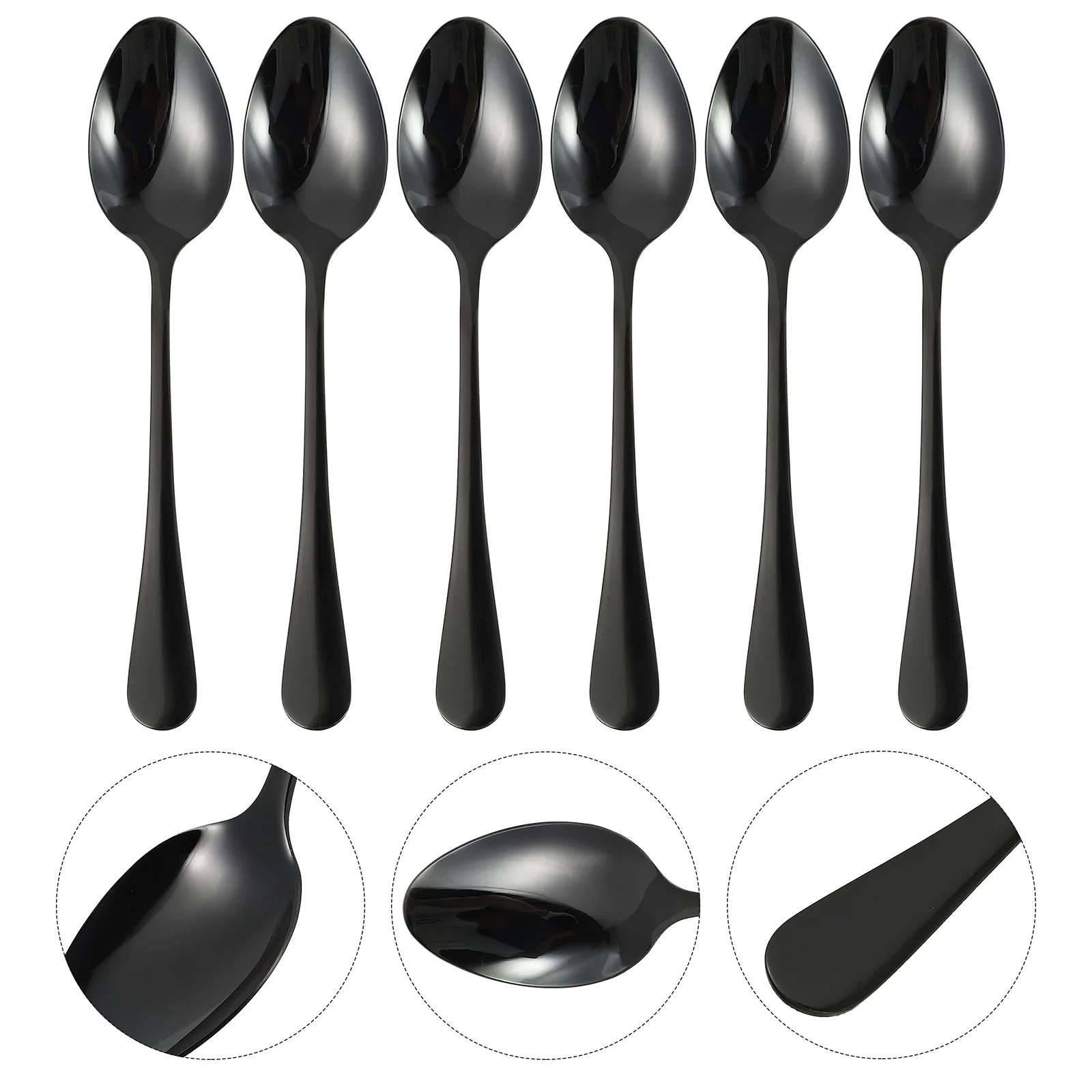 

6pcs Simple Multifunctional Spoons Stainless Steel for Family Friends