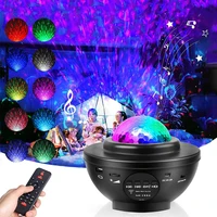 3 in1 projector colorful nebula with remote control music speaker rotating ocean wave night light for bedroom wall decoration