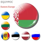 Магнитная наклейка с изображением флага стран Восточной Европы, Беларуси, 30 мм, стеклянный для холодильника