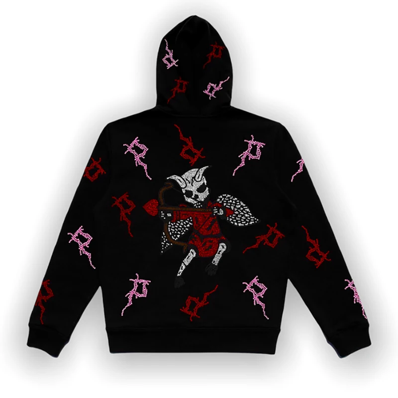 

Rhinestone Skeleton Hoodies Goth Clothing Sweatshirts Harajuku Zip Hooded Women Jacket Autumn Streetwear Y2K Thermal Top