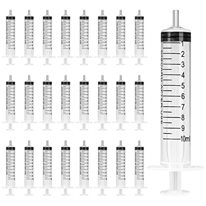 

40Pack 10Ml/Cc Plastic Syringe With Measurement For Scientific Labs, Measuring Liquids, Feeding Pets