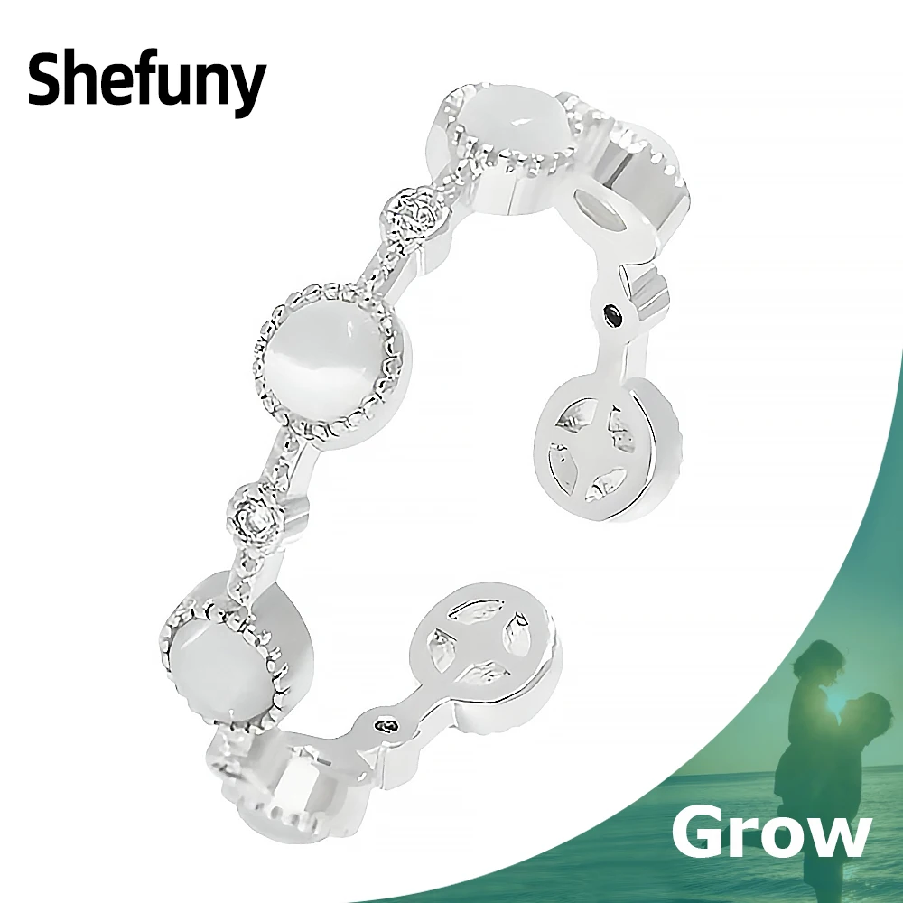 

Женское регулируемое кольцо с опалом, из серебра 925 пробы, с фианитом