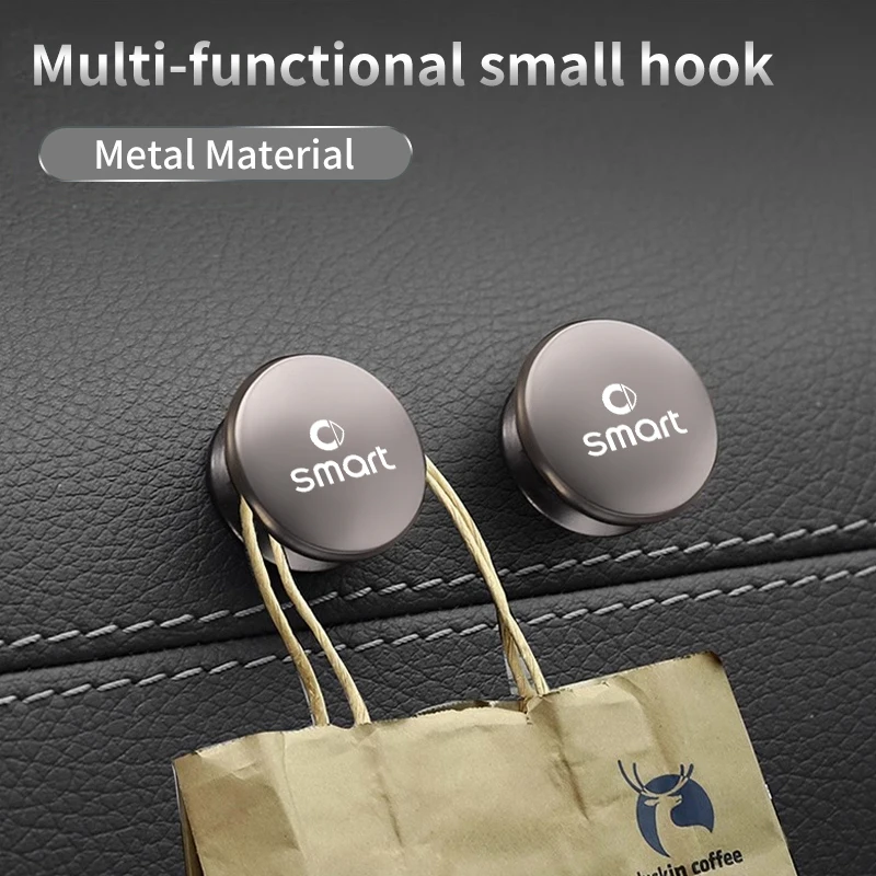 2/4 шт. мини-металлический крючок для хранения салона автомобиля аксессуары Smart