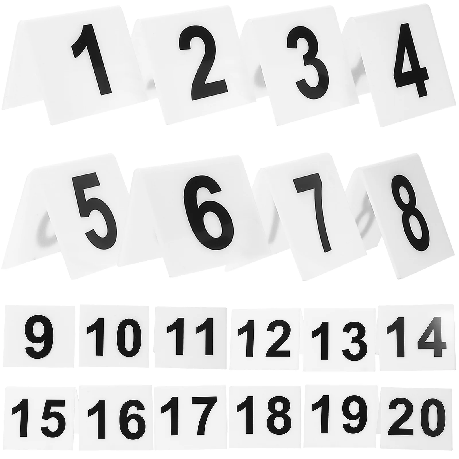 

20 Pcs Table Number Signs Game Accessory Acrylic Numbers Desktop Markers Double Sided Evidence Multi-function