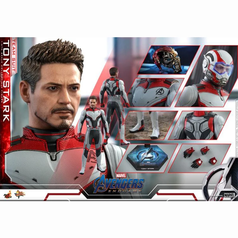 

Genuine Hottoys Ht MMS537 1/6 Marvel Tony Stark Team Suit Avg4 Avengers: Endgame Iron Man Anime Action Figures Model Toys
