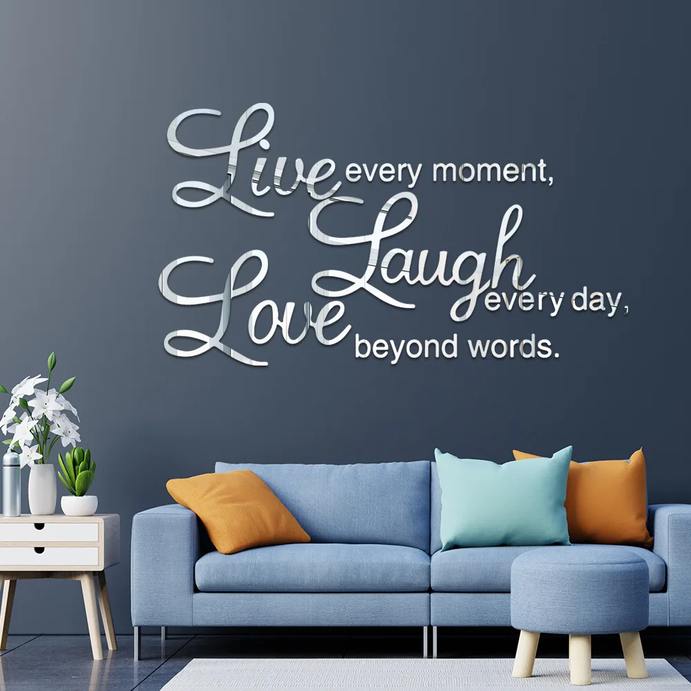 

Акриловые зеркальные настенные Стикеры с оригинальным рисунком, украшение для стен в спальню, гостиную, самоклеящиеся наклейки на стену, домашний декор