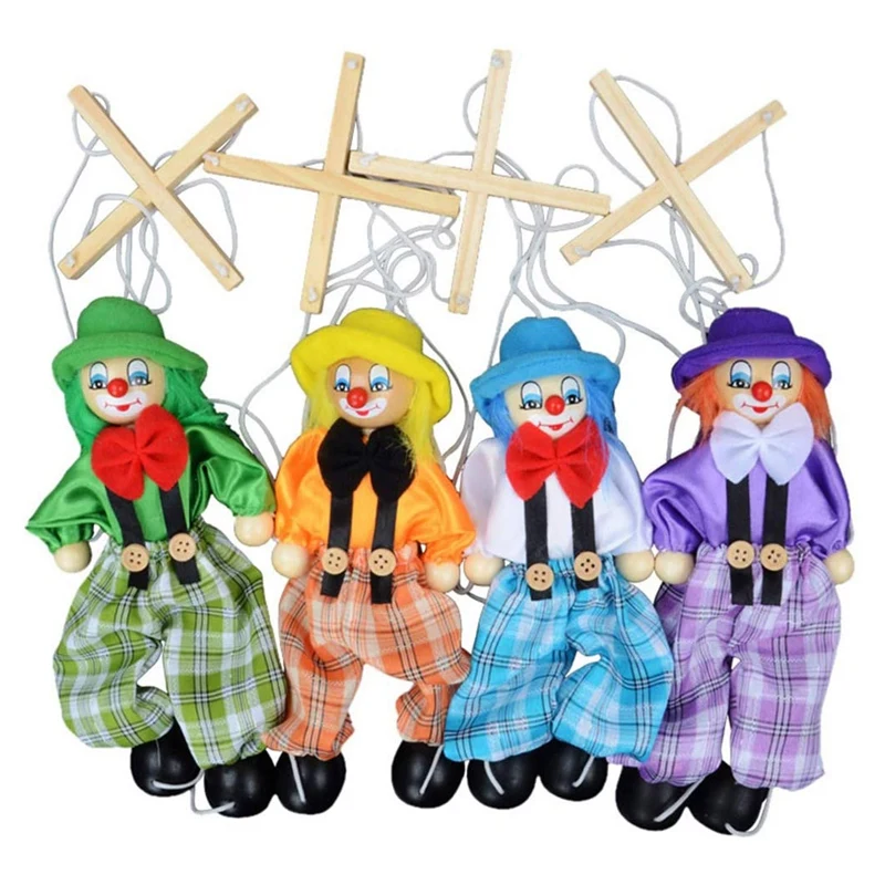 

4 Packs Clown Marionette Toys Creative Pull String Puppet Kid Toys For Parent Child Interactive Toys Kids Best Gift