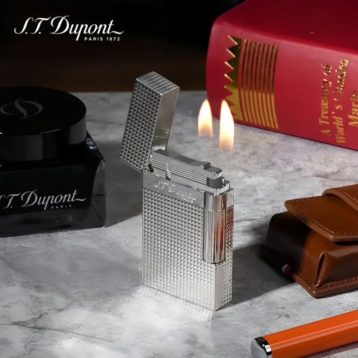 Фото Коллекционная зажигалка Double Fire Langsheng S·T·Dupont Inflatable Dupeng из чистой меди для мужа и парня, гаджеты для мужчин №4