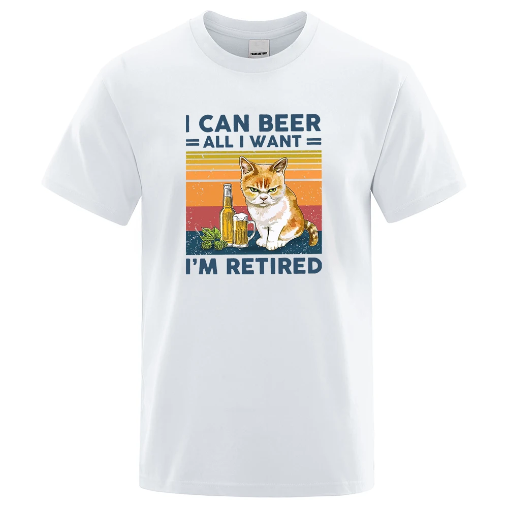 Футболки I Can Beer All Want Retiredmen уличная футболка оверсайз одежда хип-хоп Мягкие топы с
