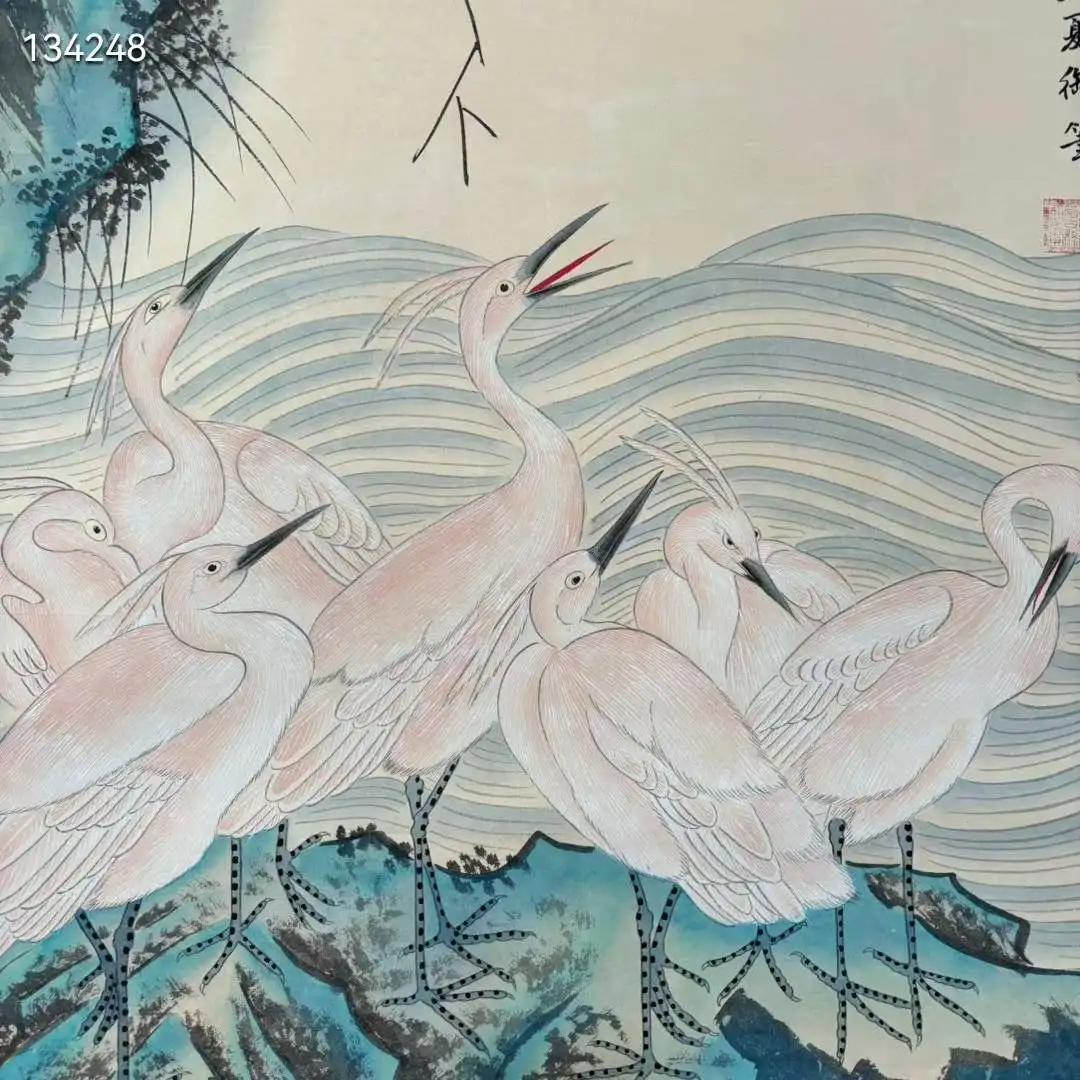 Ручная роспись цветов и птиц живопись прокрутки копия от Empress Dowager Ci Xi 80x200 см