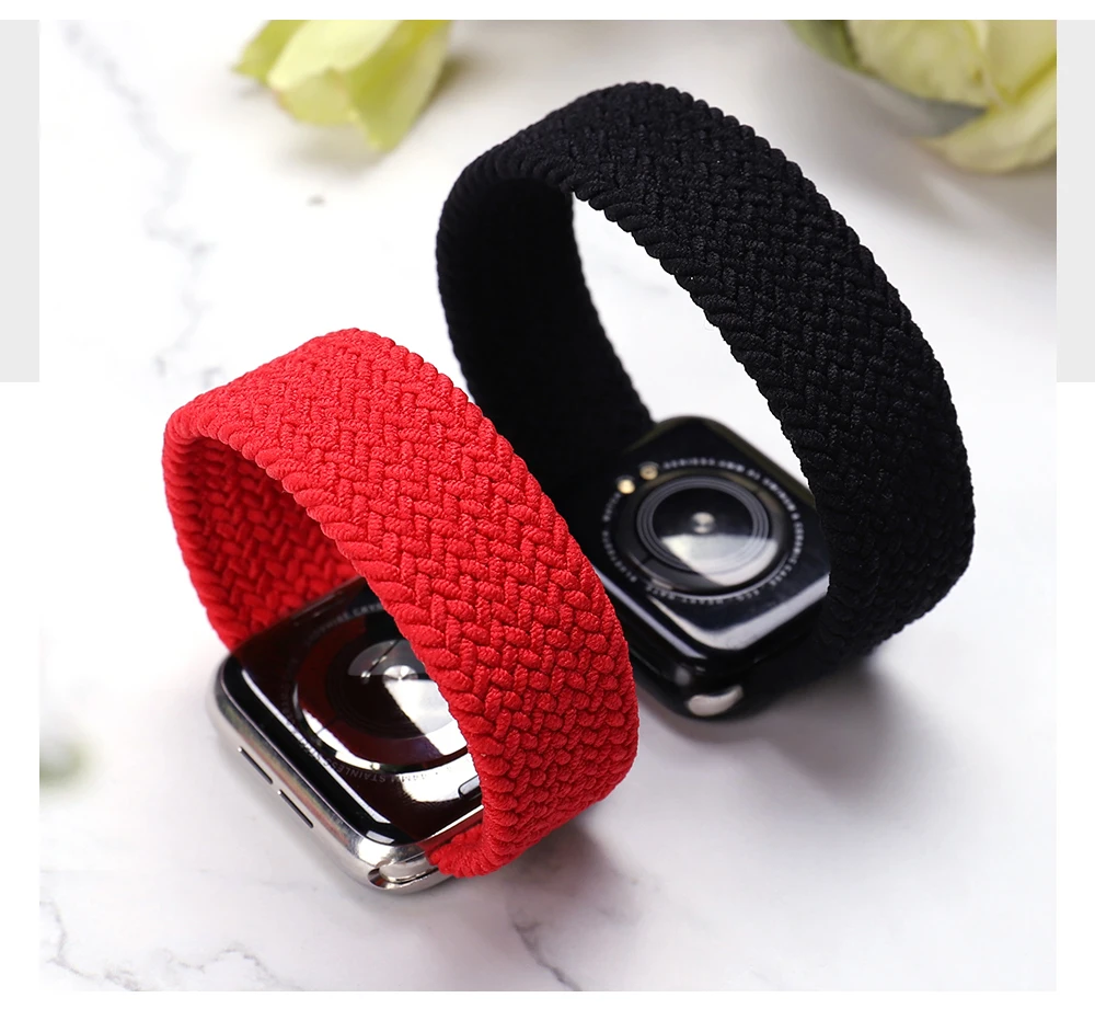Ремешок Соло для Apple Watch band плетеный браслет iWatch Series 7 6 8 4 5 SE Ultra 45 мм 41 40 44 38 42 49 -