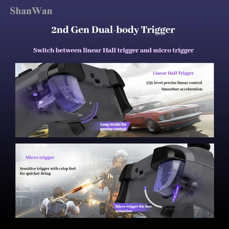 Фото ShanWan Q34u Мобильный телефон Игровой контроллер Обновление Двойные джойстики Tmr Двойные задние клавиши 4 режима Быстрое переключение Двойной джойстик Геймпад №2