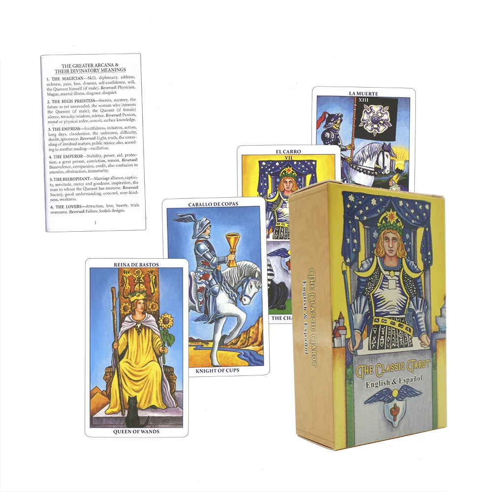 

Карты Таро в испанском стиле для гадания для начинающих с руководством книжка с доской игры Астрология испанский Таро палуба Оракл