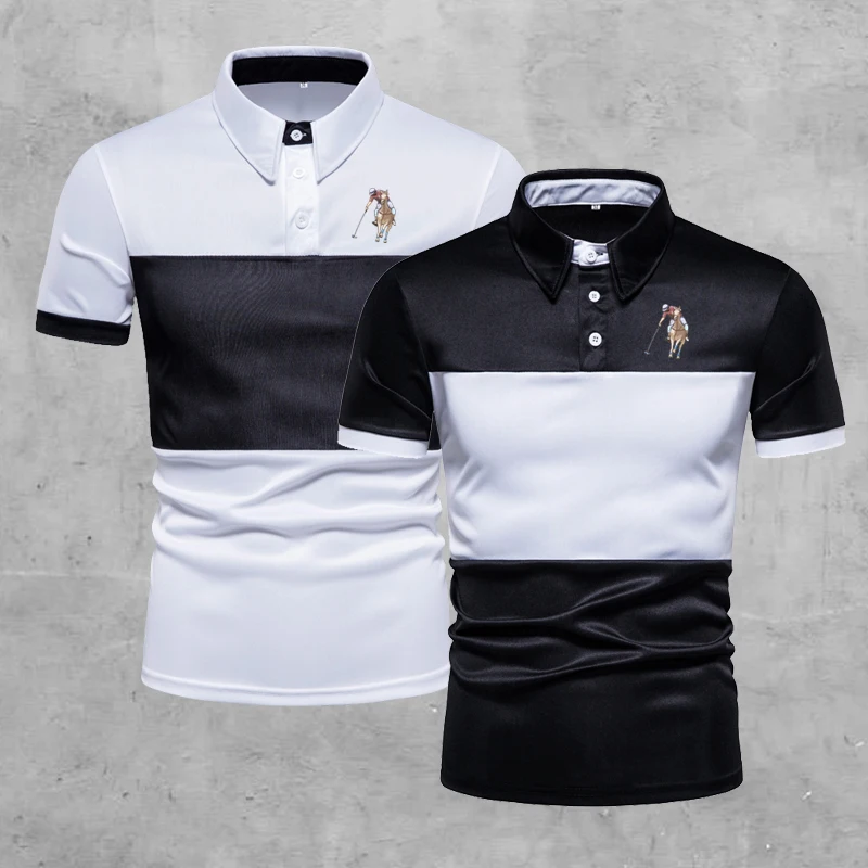 

Мужская футболка-поло с коротким рукавом и лацканами