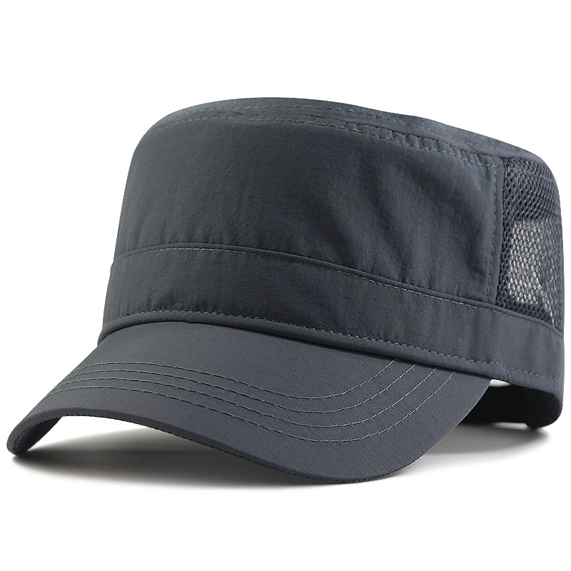 

Men's large size hat quick-drying flat top hat outdoor leisure sun hat women big size mesh army cap 56-60cm 61-68cm Hiking cap