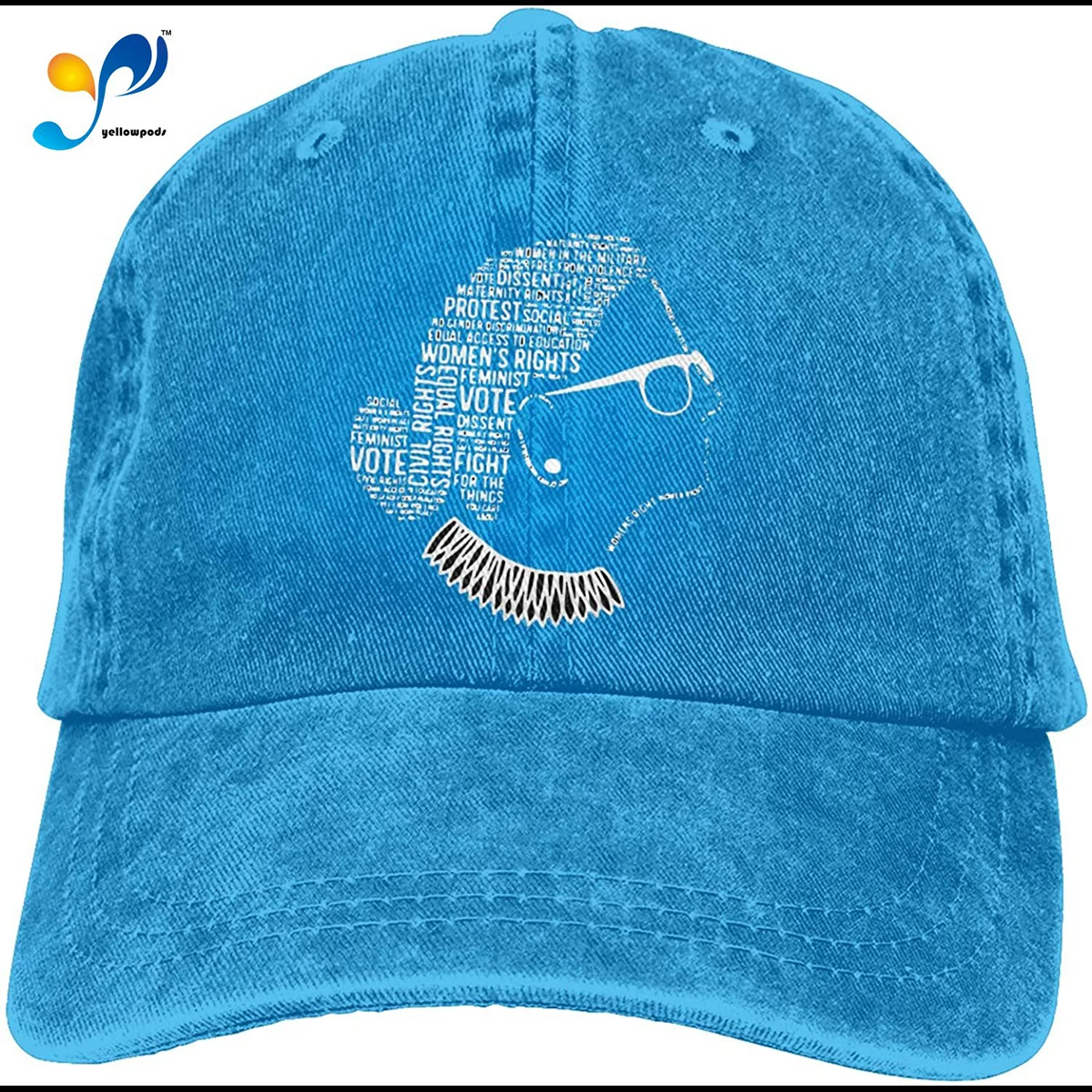 

RBG Quotes Hat Vintage Denim Baseball Caps Cotton Dad Hat Unisex Sandwich Hat Sombrero De Mujer