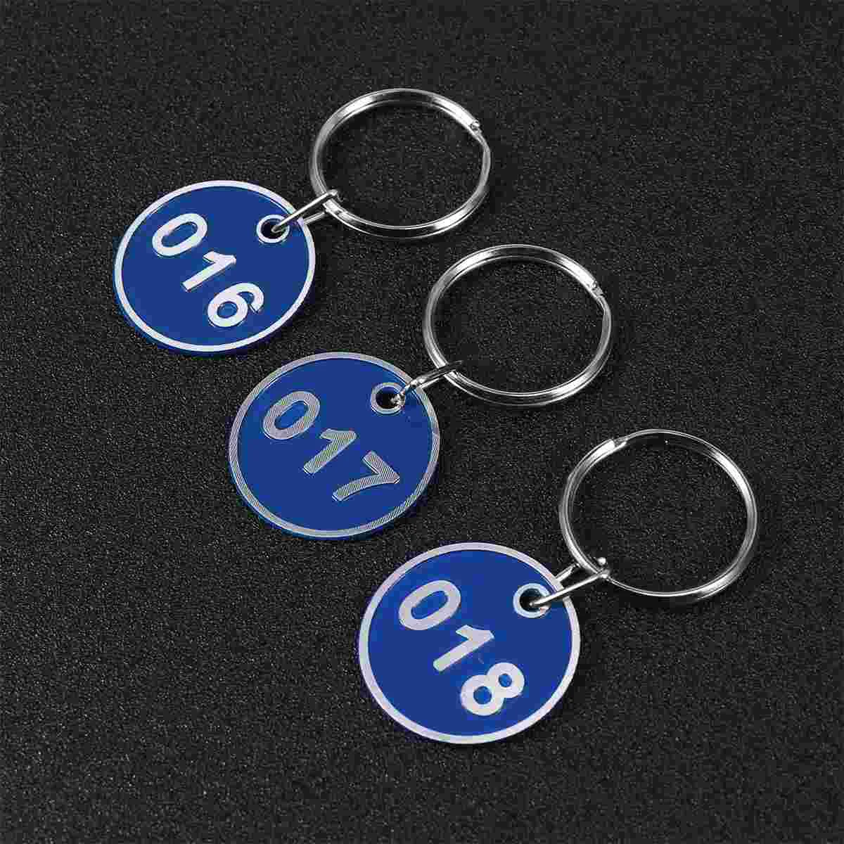

50 Pcs Round Rings Set Numbered Tags Key Ring Suitcase Set Number Key Tags Acrylic ID Rings Set