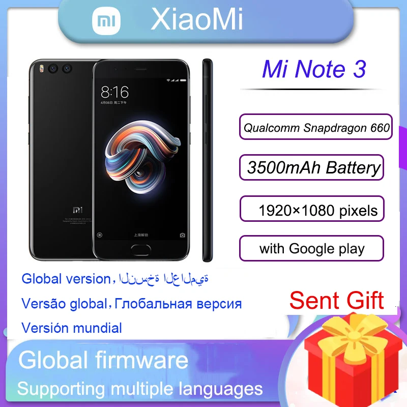 

xiaomi note 3 smartphone Qualcomm Snapdragon 660 3500mAh 5.5 inch Dual Nano-SIM Fingerprint recognition Dual camera cellphone