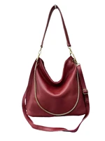 womens bag casual tote handbag 100 genuine leather shoulder bag solid soft crossbody bag gold chain 4 color female hobos purse