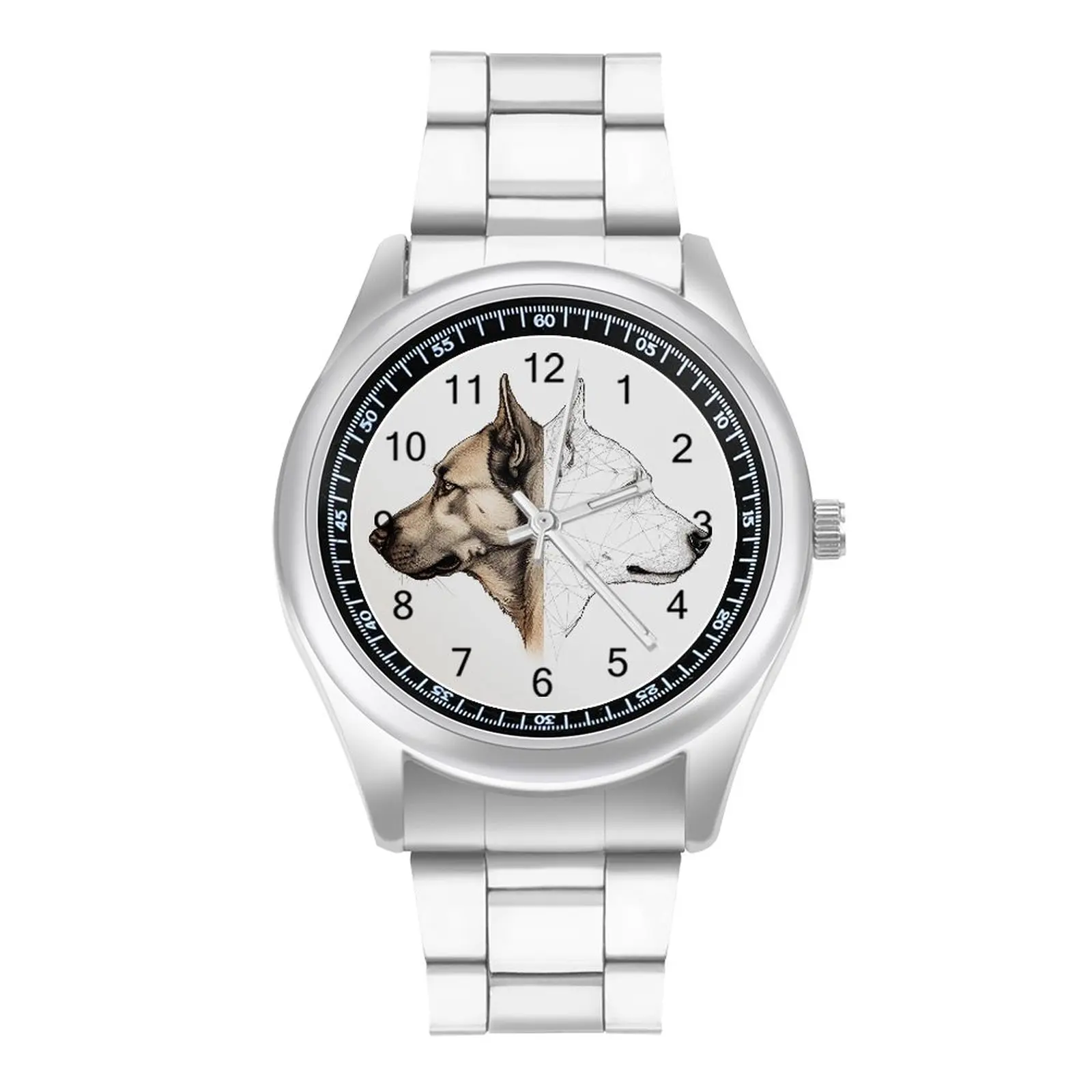 

Dog Quartz Watch Two Sides To Face Design Vintage Wrist Watches Steel Fashion Travel Ladies Wristwatch