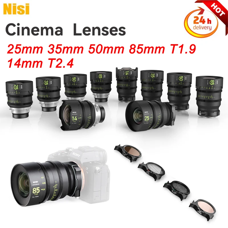 

Nisi Cinema Lens 14mm T2.4 25mm 35mm 50mm 85mm T1.9 Full-frame Wide Angle Camera Lens For ARRI PL Canon RF Sony E Mount Cameras